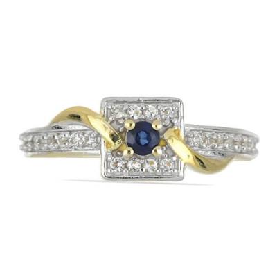 BUY STERLING SILVER NATURAL BLUE SAPPHIRE GEMSTONE RING